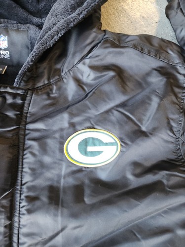 Green Bay Packers Nfl Pro Line Winter Jacket W/hood Sz Large - Picture 2 of 9