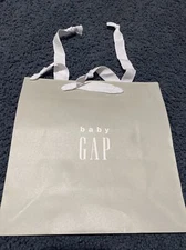 Baby Gap Small Shopping Paper Bag,( Empty, Grey&white, 9x9x3.8, New