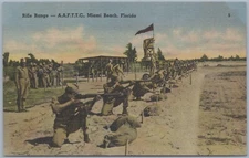 WWII AAF TTC Rifle Range Miami Beach FL c1940s Linen Postcard