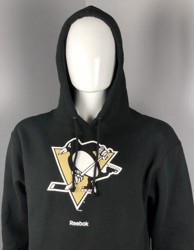 Pittsburgh Penguins Sweatshirt Hoodie - Reebok Pullover Black - Picture 4 of 6