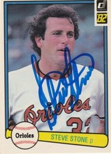 STEVE STONE BALTIMORE ORIOLES  SIGNED 1982 DONRUSS CARD #357