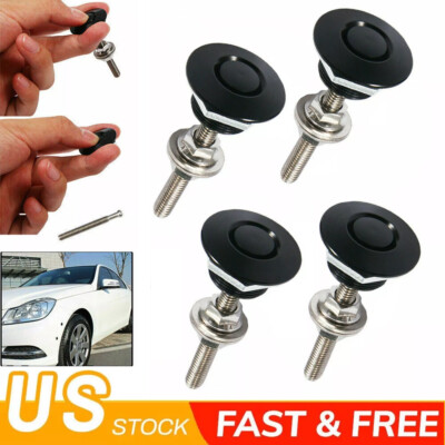 4PCS Push Button Quick Release Hood Bonnet Pins Lock Clip Car Bumper Latch Kit