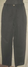 NWT EDDIE BAUER 80's Pleated Black Khaki Pants Chino Slacks 12 Classic LAST TIME