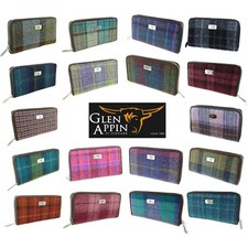 Glen Appin Harris Tweed Large Zip Purse LB2100 Staffa choice of colours