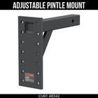 CURT Adjustable Pintle Mount, 10K lbs, Fits 2 Hitch, 11-1/2 Drop, 12 Inch Length