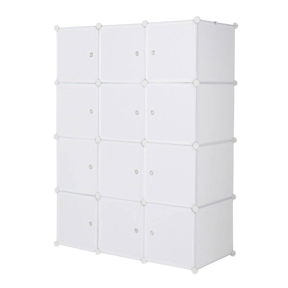 12Cube Organizer Stackable Plastic Cube Storage Shelves and Hanging Rod Standard 12Cube Organizer Stackable Plastic Cube Storage Shelves and Hanging Rod Standard