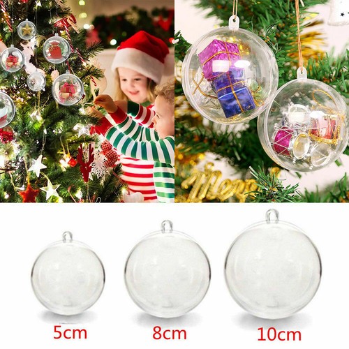 1040x Clear Plastic Christmas Balls Bauble Sphere Xmas Tree Ornament