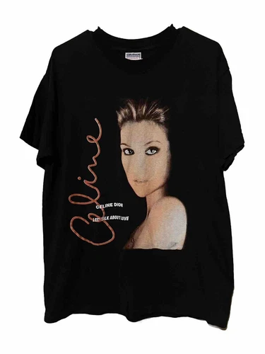 Celine Dion Concert T-shirt size L Let Talk Abo 1990s vintage concert t-shirt, vintage, single stitch, B+ condition