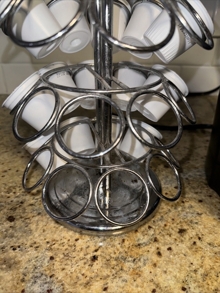 Keurig Coffee Maker With 26 Pods Of Tea And Decaf Coffee And Pod Holder