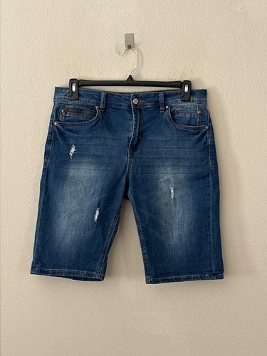 Steve's Jeans Mens Sz 33 Mid Rise Medium Wash Bermuda Jean Shorts Jorts