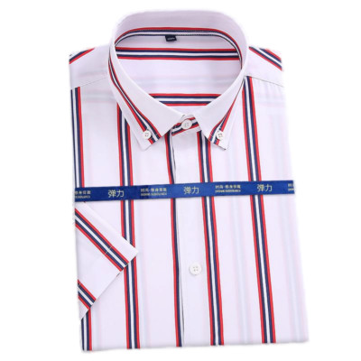 Mens Dress Shirts Office Short Sleeves Striped Bussiness Casual Summer Shirts