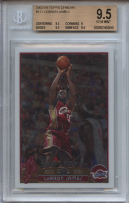 2003-04 Topps Chrome 111 LeBron James BGS 9.5 Gem Mint RC Hot QTY