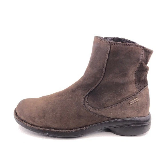 Waterproof leather top ankle boots