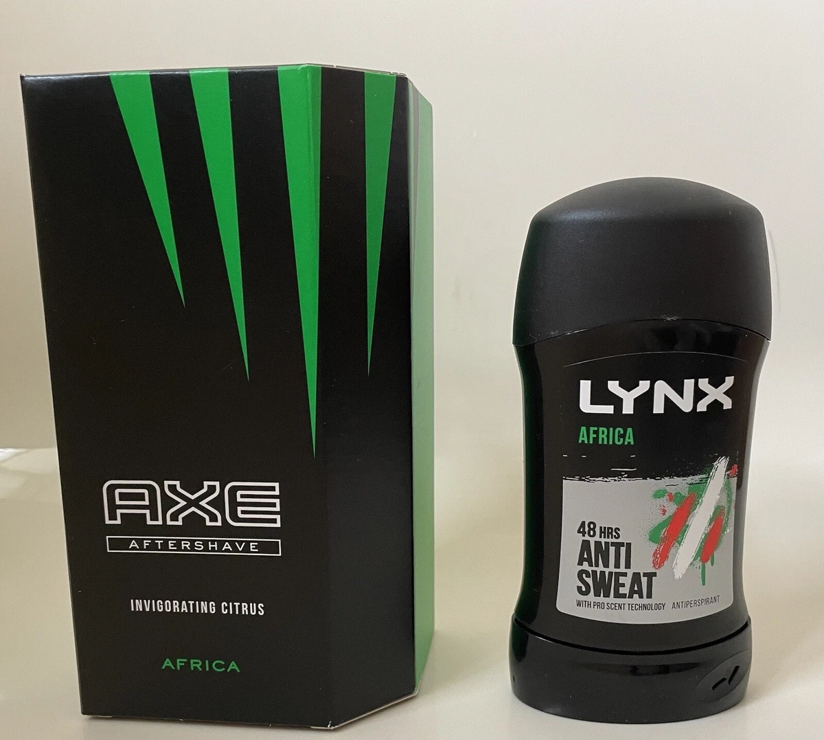 Axe Africa Aftershave 100ml and Lynx Africa Deodorant Stick 50ml