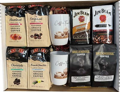 Ultimate Coffee Gift Box   Brickhouse Kafe-Lua, Baileys, Jim Beam, Mugs Included