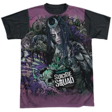 Suicide Squad Enchantress Psychedelic Cartoon Adult T Shirt (Black Back), S-3XL