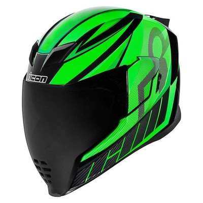 KAWASAKI 2019 ICON AIRFLITE QB1 MOTORCYCLE CRASH HELMET GREEN BLACK