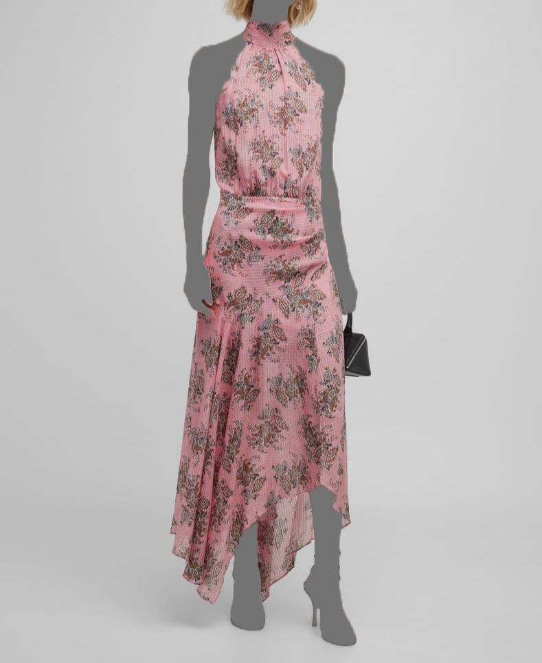 veronica beard pink dress Veronica Beard Gemma Silk-Blend Midi Dress | Orchid Haze Multi