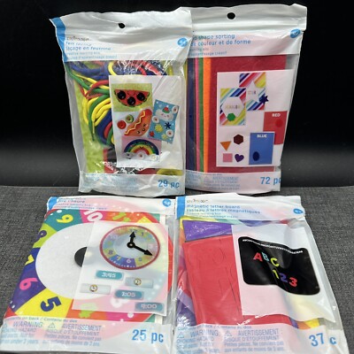 Creatology Preschool Felt Learning Kit Lot Magnetic Letters Shapes Lacing Clock