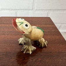 Vintage MCM Seashell Frog Figurine Trinket Made On Japan Miniature Small