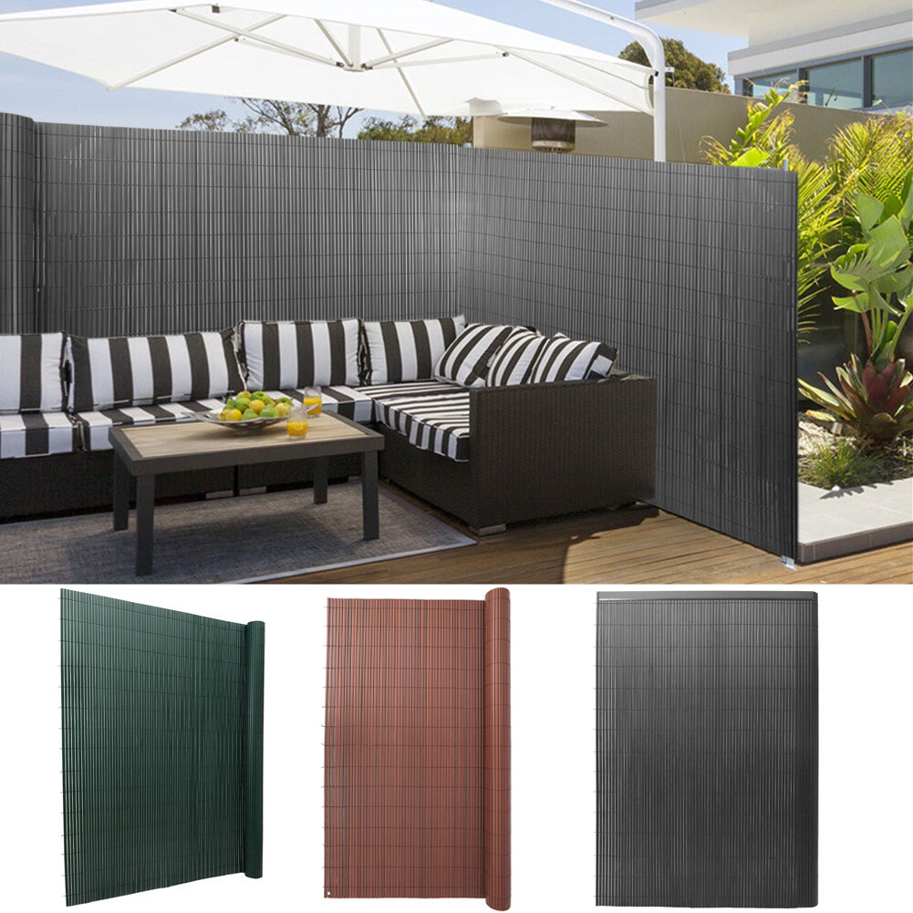 3m/5m Bamboo Effect Garden Screening PVC Fence Double Side Privacy