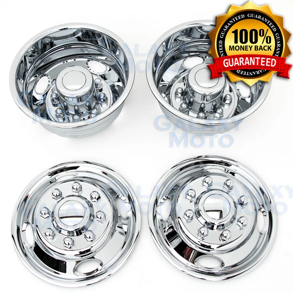 05-17 Ford F350 DUALLY Chrome 17" 8 Lug Wheel Simulator Liner+Center Caps Cover - Image 2 of 4
