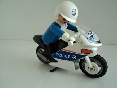Ancien Playmobil City - Set Policier Motard 3564 De 1982 (Boîte D'origine) - Vintage