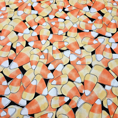 Sweetie BTY Loralie Harris Quilting Treasures Candy Corn on Black