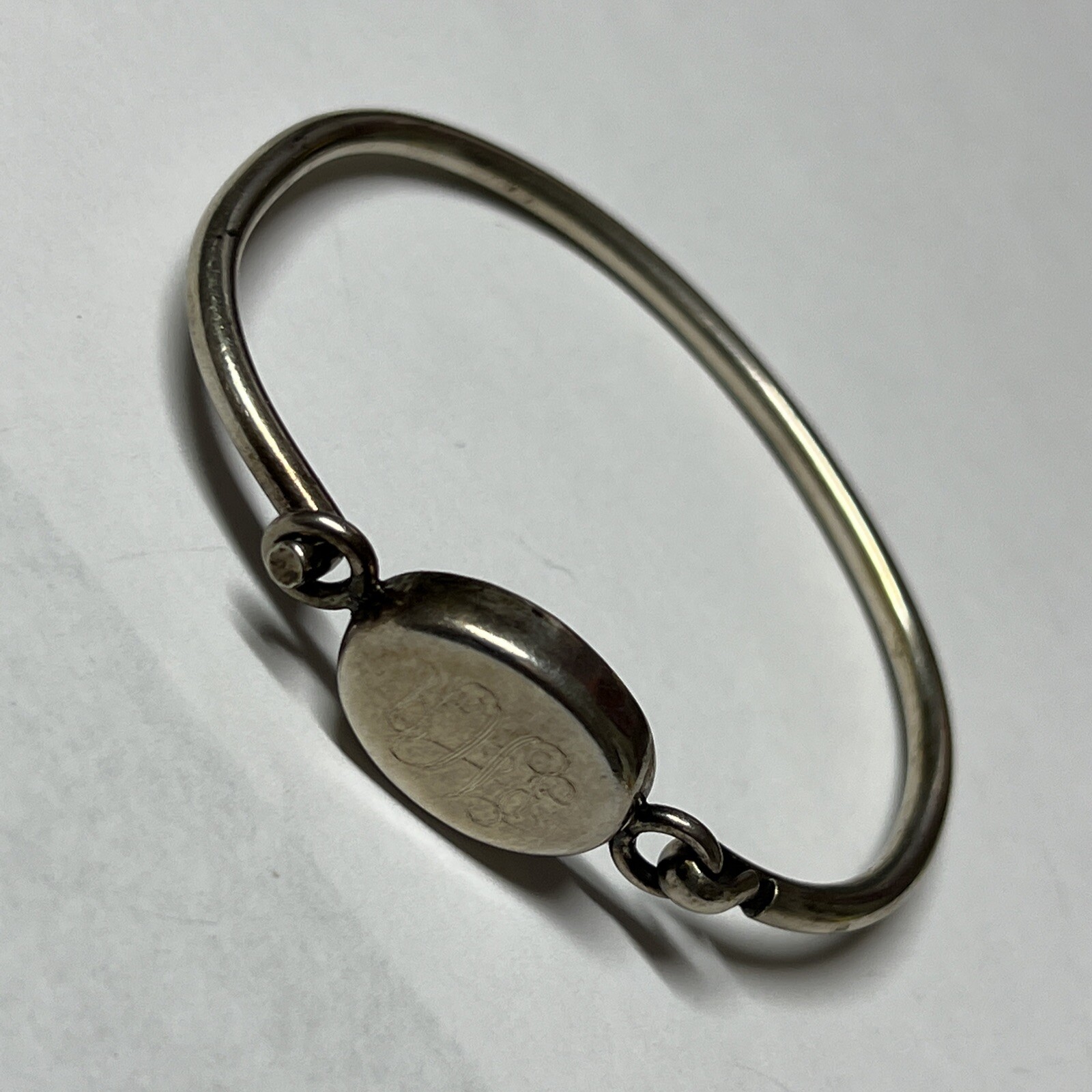 Monogram Sterling Silver Round Bangle Bracelet - image 3