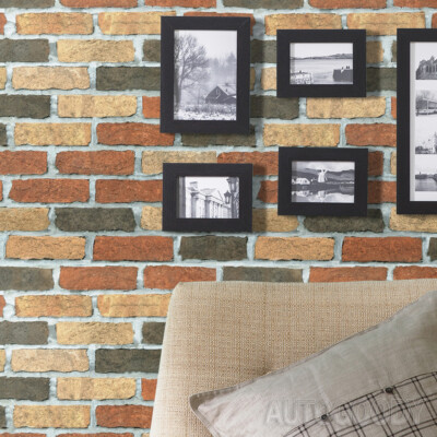 3ft x 40ft 3D Brick Stone Wallpaper Vinyl Film Sticker Faux Home 36'' x 480''