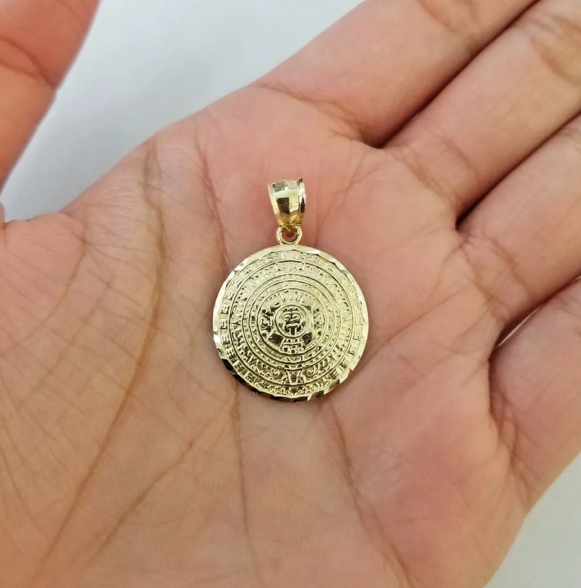 10k gold aztec calendar pendant deals