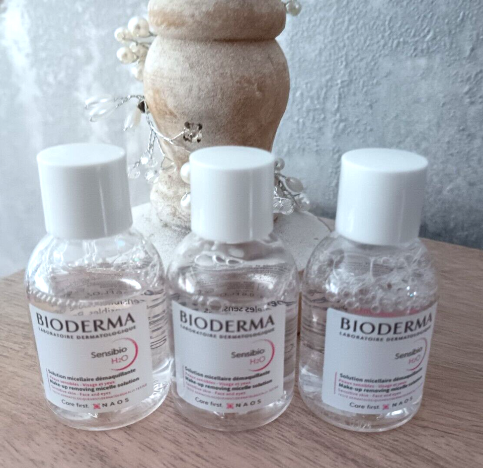3 x Bioderma Sensibio H2O Micellar Water's Makeup Remover Travel Size