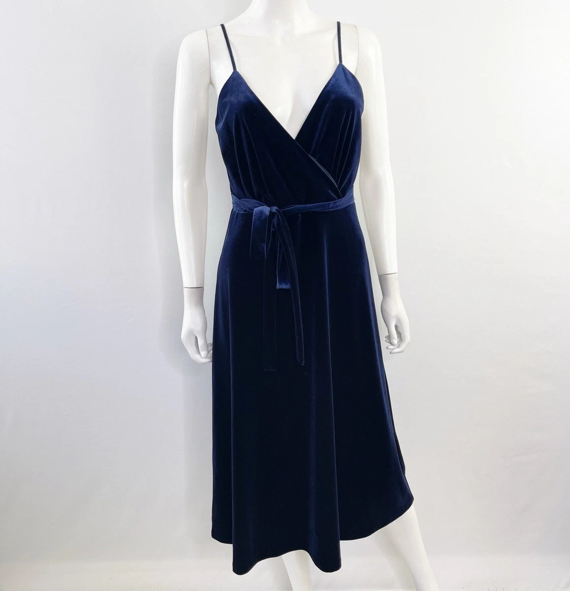 Velvet Solid Sleeveless Wrap Dresses for sale | eBay
