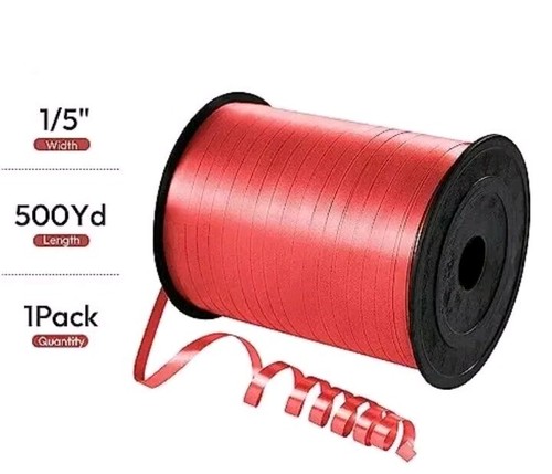 1000 Yards Red Curling Ribbon for Gift Wrapping 1/5 inch Wide Balloon Ribbon - Picture 2 of 4