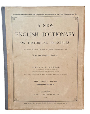 New English dictionary on historical principles philosophical Society 1888