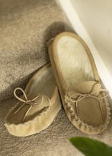 Men's Luxury Sheepskin Suede Wool House Shoes Slippers Suede Sole Handmade