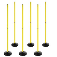 6FT Soccer Agility Poles with Rubber Base Detachable Speed Agility Stick Slal...