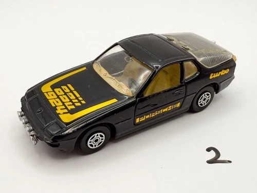 VINTAGE CORGI TOY # 310 PORSCHE 924 BLACK GOLD 1981 DIECAST MODEL SPORTS CAR VGC