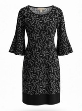 Michael Kors Black & White Knee Length Dress Women’s Size Medium Bust -39"