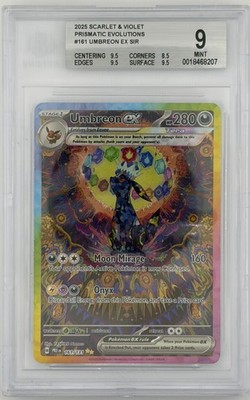 Umbreon EX #161 EN Pokemon Scarlet & Violet Prismatic Evolutions SIR Mint BGS 9