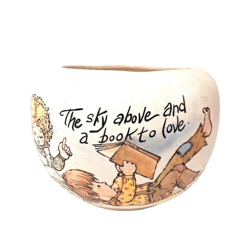 McCoy Sky Above Planter Children Reading Quote Pottery Vintage Gift USA