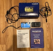 Olympus Stylus Tough-6000 Blue. Tested And Working Navy Blue w box, charger