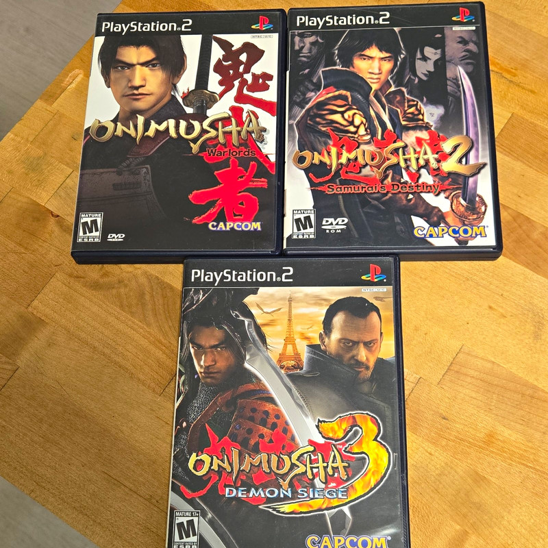 Onimusha PS2 Lot of 3: Warlords, Onimusha 2, Onimusha 3 Excellent Condition