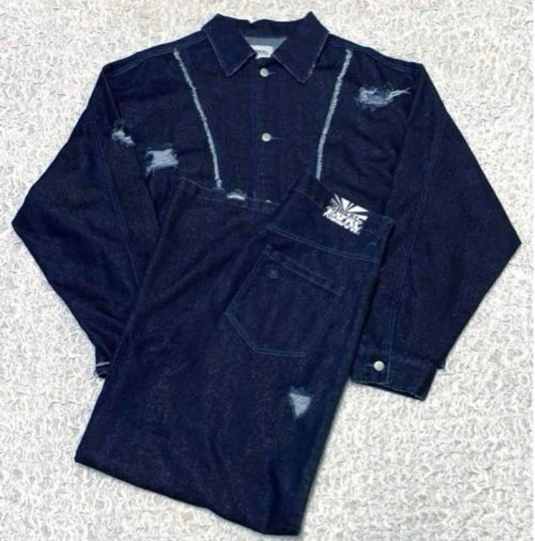 GIDEAL. Denim Set Up Damaged Processing Glitter B… - image 4