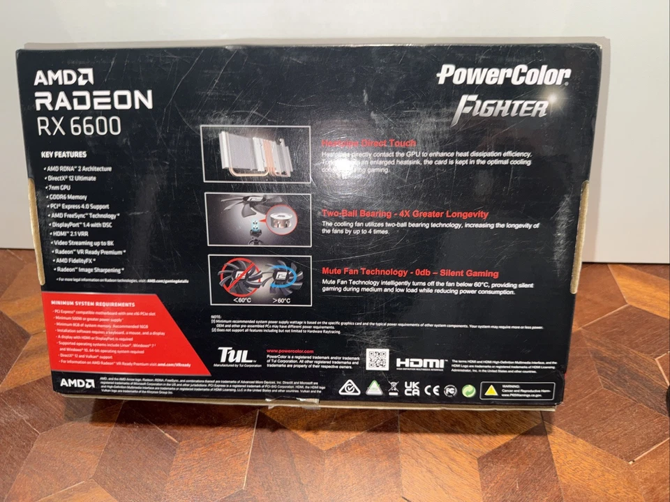 NEW PowerColor Fighter Radeon RX 6600 8GB GDDR6 Graphics Card AXRX 6600 8GBD6-3D - Image 3 of 4
