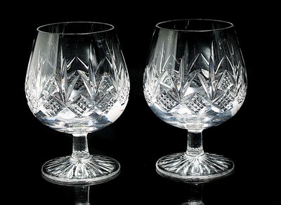 ZWEI GROSSE EDINBURGH CUT KRISTALL BRANDY/WHISKEY, GIN FASS TUMBLER GLAS 300ML