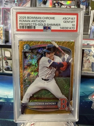 2025 Bowman Chrome Prospects Roman Anthony Gold Shimmer /50 PSA 10