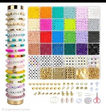6500 Clay Beads Bracelet Making Kit, 24 Colors Flat Preppy Beads for Friendship