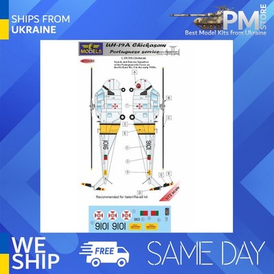 Lf Models C72283 1/72 Decal UH-19A Chickasaw Portuguese service Italeri, Revell