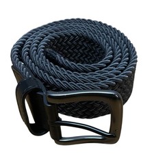 Nike G-Flex Mens Braided Woven Stretch Golf Belt Dark Gray Gunmetal Buckle